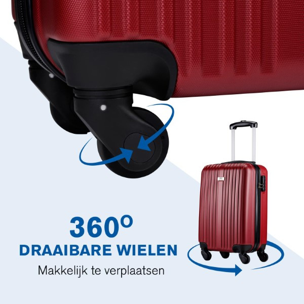 Kofferset | Slazenger | 2-delig (Hand- en ruimbagage, Rood)
